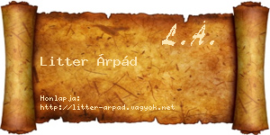 Litter Árpád névjegykártya