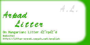 arpad litter business card